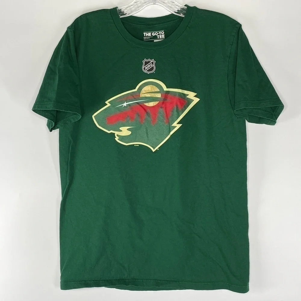 Adidas Minnesota Wild Staal #12 Green Tshirt Size Medium